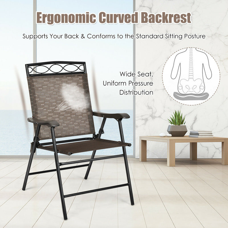 Costway - Set of 4 Patio Folding Chairs