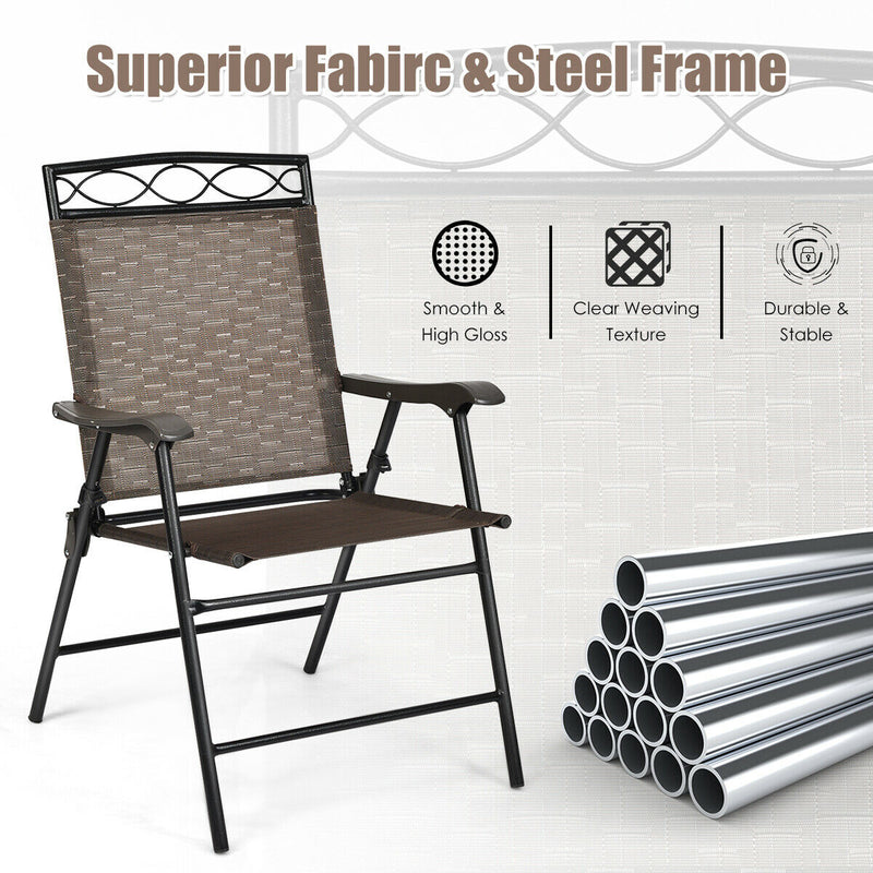 Costway - Set of 4 Patio Folding Chairs
