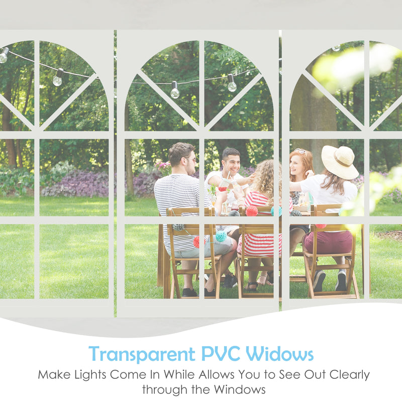 Costway - 10 x 30 Feet Canopy Tent with 5 Removable Sidewalls for Party Wedding