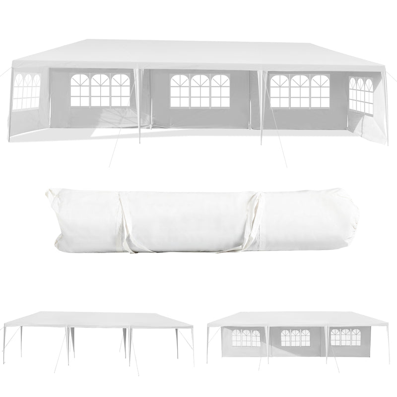 Costway - 10 x 30 Feet Canopy Tent with 5 Removable Sidewalls for Party Wedding