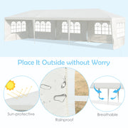 Costway - 10 x 30 Feet Canopy Tent with 5 Removable Sidewalls for Party Wedding