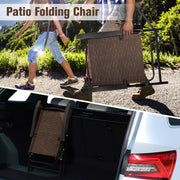 Costway - 4 Pieces Folding Dining Chairs with Steel Armrests and Sling Back