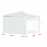 Costway - 10 x 10 Feet Outdoor Side Walls Canopy Tent with 4 Removable Sidewalls