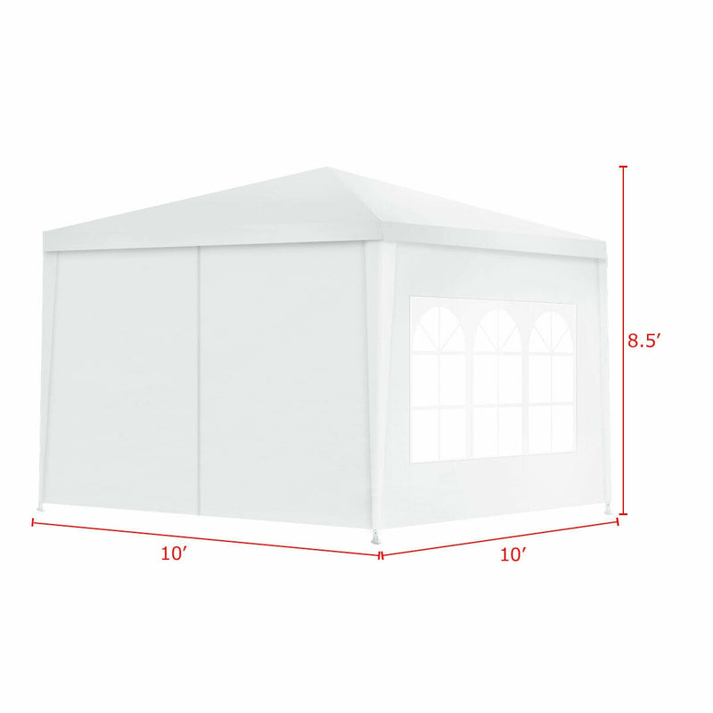 Costway - 10 x 10 Feet Outdoor Side Walls Canopy Tent with 4 Removable Sidewalls