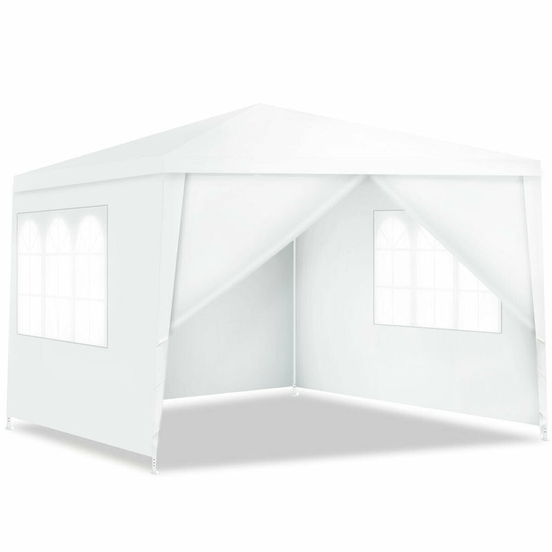 Costway - 10 x 10 Feet Outdoor Side Walls Canopy Tent with 4 Removable Sidewalls
