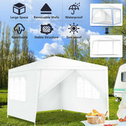 Costway - 10 x 10 Feet Outdoor Side Walls Canopy Tent with 4 Removable Sidewalls