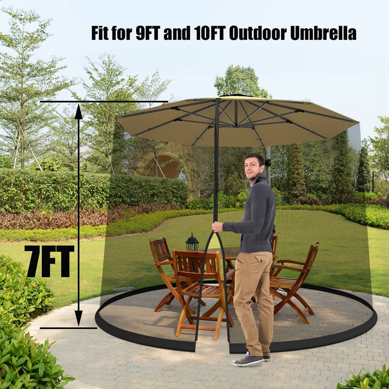 Costway - 9 -10 Feet Outdoor Umbrella Table Screen Mosquito Bug Insect Net
