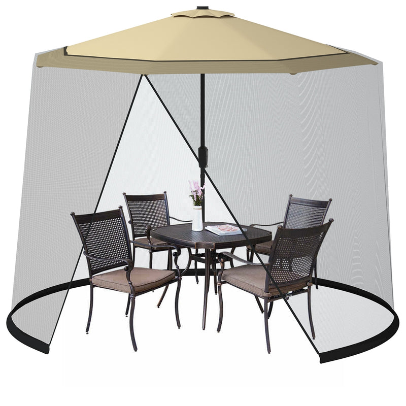 Costway - 9 -10 Feet Outdoor Umbrella Table Screen Mosquito Bug Insect Net