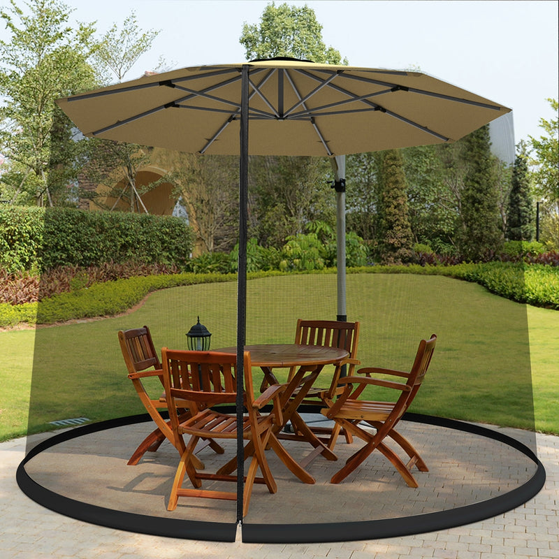 Costway - 9 -10 Feet Outdoor Umbrella Table Screen Mosquito Bug Insect Net