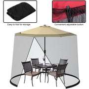 Costway - 9 -10 Feet Outdoor Umbrella Table Screen Mosquito Bug Insect Net