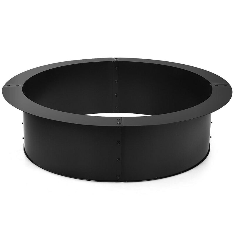 Costway - 36 inch Round Steel Fire Pit Ring Line for Outdoor Backyard