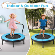 Costway - 40 Inch Trampoline for Kids Indoor Outdoor Fitness Trampoline-Blue