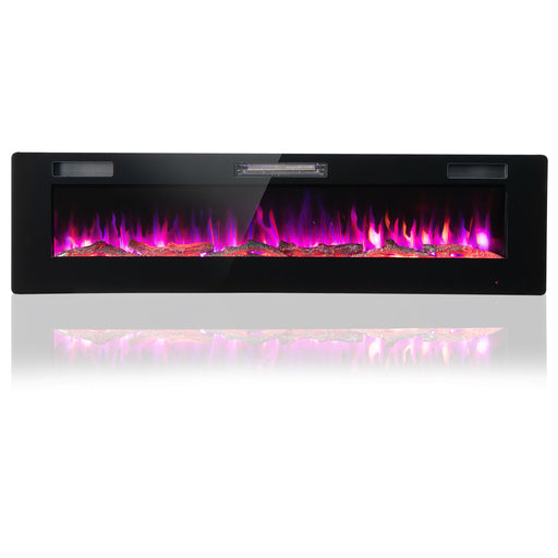 Costway - 60 Inches Ultra-thin Electric Fireplace with Remote Control and Timer Function