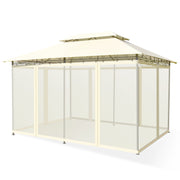 Costway - 10 Feet x 13 Feet Tent Canopy Shelter with Removable Netting Sidewall-Beige