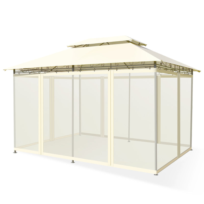 Costway - 10 Feet x 13 Feet Tent Canopy Shelter with Removable Netting Sidewall-Beige