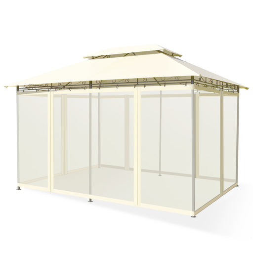 Costway - 10 Feet x 13 Feet Tent Canopy Shelter with Removable Netting Sidewall-Beige