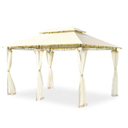 Costway - 10 Feet x 13 Feet Tent Canopy Shelter with Removable Netting Sidewall-Beige