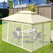 Costway - 10 Feet x 13 Feet Tent Canopy Shelter with Removable Netting Sidewall-Beige