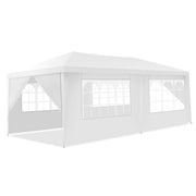 Costway - 10 x 20 Feet 6 Sidewalls Canopy Tent with Carry Bag-White