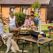 Outdoor Pizza Oven with Pizza Stone and Foldable Legs for Camping - Black