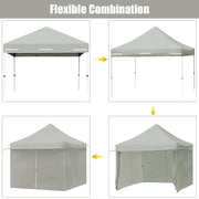 Costway - 10 x 10 Feet Pop up Gazebo with 4 Height and Adjust Folding Awning-Gray