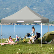 Costway - 10 x 10 Feet Pop up Gazebo with 4 Height and Adjust Folding Awning-Gray