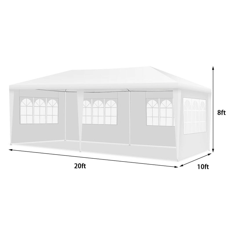 Costway - 10 x 20 Feet Outdoor Party Wedding Canopy Tent with Removable Walls and Carry Bag