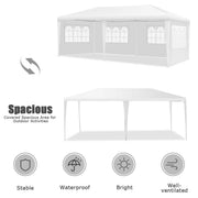 Costway - 10 x 20 Feet Outdoor Party Wedding Canopy Tent with Removable Walls and Carry Bag