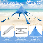 Costway - 20 x 20 Feet Beach Canopy Tent with UPF50+ Sun Protection and Shovel-Blue