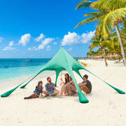 Costway - 20 x 20 Feet Beach Canopy Tent with UPF50+ Sun Protection and Shovel-Green