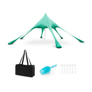 Costway - 20 x 20 Feet Beach Canopy Tent with UPF50+ Sun Protection and Shovel-Green