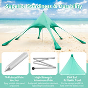 Costway - 20 x 20 Feet Beach Canopy Tent with UPF50+ Sun Protection and Shovel-Green