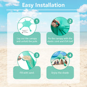 Costway - 20 x 20 Feet Beach Canopy Tent with UPF50+ Sun Protection and Shovel-Green