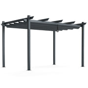 Costway - 10 x 13 Feet Outdoor Aluminum Retractable Pergola Canopy Shelter-Gray