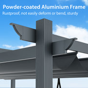 Costway - 10 x 13 Feet Outdoor Aluminum Retractable Pergola Canopy Shelter-Gray