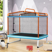 Costway - 6 Feet Rectangle Trampoline with Swing Horizontal Bar and Safety Net-Orange
