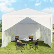 Costway - 10 x 30 Feet Outdoor Canopy Tent with 6 Removable Sidewalls and 2 Doorways-White
