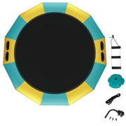 Costway - 15 Feet Inflatable Splash Padded Water Bouncer Trampoline-Yellow