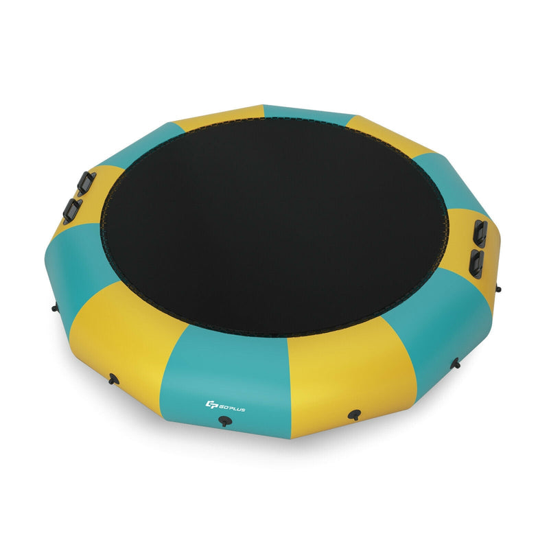 Costway - 15 Feet Inflatable Splash Padded Water Bouncer Trampoline-Yellow