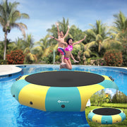 Costway - 15 Feet Inflatable Splash Padded Water Bouncer Trampoline-Yellow