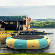 Costway - 15 Feet Inflatable Splash Padded Water Bouncer Trampoline-Yellow