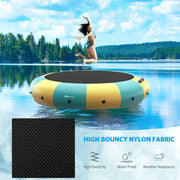 Costway - 15 Feet Inflatable Splash Padded Water Bouncer Trampoline-Yellow