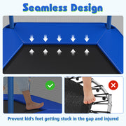 Costway - 7 Ft Kids Trampoline W/ Safety Enclosure Net-Blue