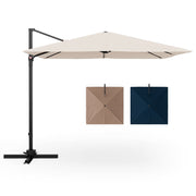 Costway - 9.5 Feet Square Patio Cantilever Umbrella with 360° Rotation-Beige