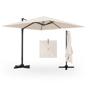Costway - 9.5 Feet Square Patio Cantilever Umbrella with 360° Rotation-Beige