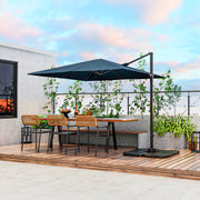 Costway - 9.5 Feet Square Patio Cantilever Umbrella with 360° Rotation-Navy