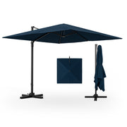 Costway - 9.5 Feet Square Patio Cantilever Umbrella with 360° Rotation-Navy