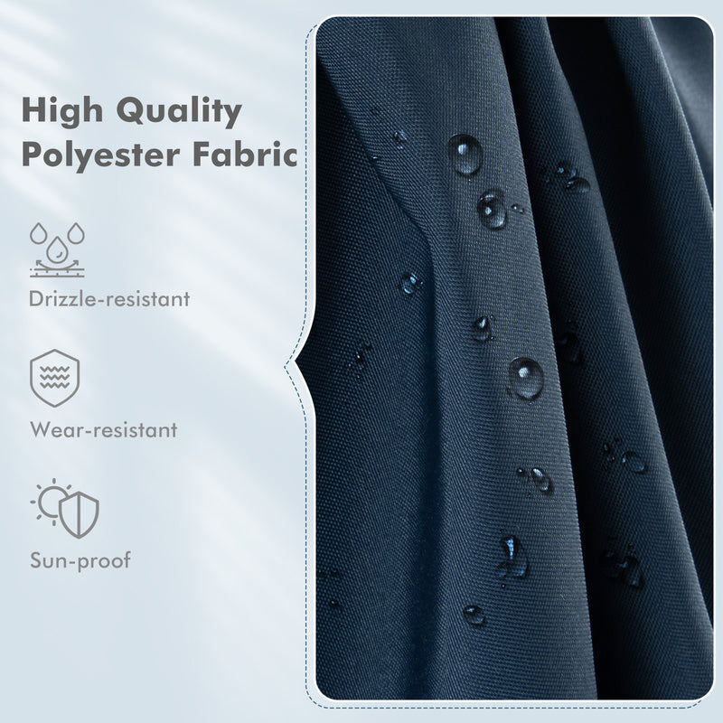 Costway - 9.5 Feet Square Patio Cantilever Umbrella with 360° Rotation-Navy
