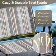 Costway - Set of 2 Patio Folding Sling Chairs Space-saving Dining Chair-Gray