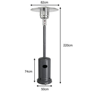 Costway - 50000BTU Garden Propane Standing LP Gas Steel Accessories Heater-Gray